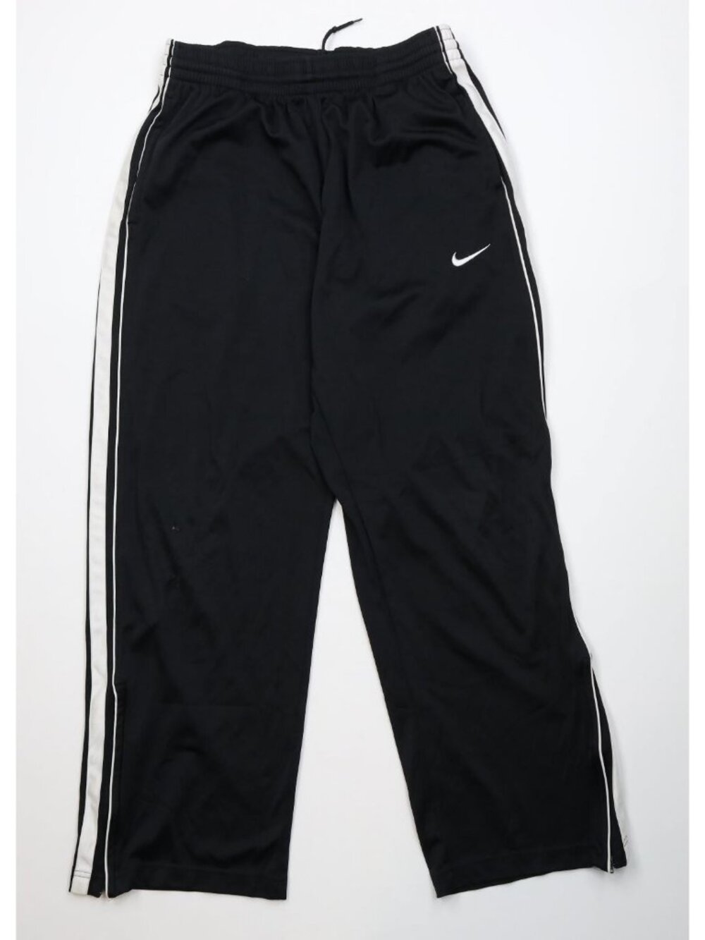 Vintage Nike Basketball Mens Medium Distressed Wide Leg Sweatpants Pants Black